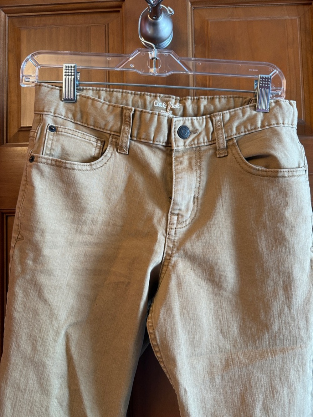 Cat & Jack Men's Tan Slim Straight Jeans